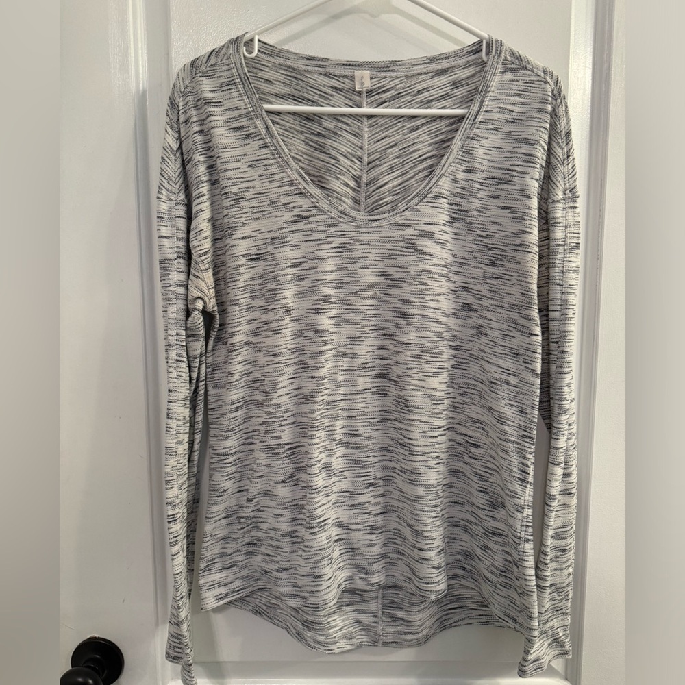 Lululemon Meant To Move Long Sleeve Tiger Space Dye Black White